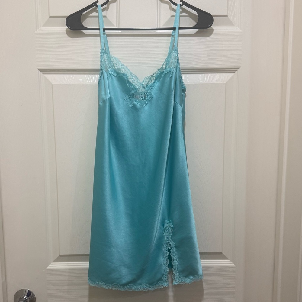 Victoria's Secret Light Blue Lace Chemise